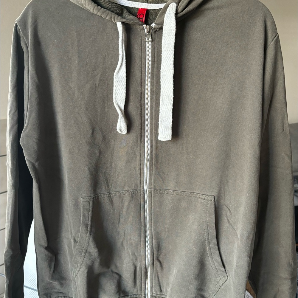 Women’s Olive Green Hoodie Zip Up Sweater